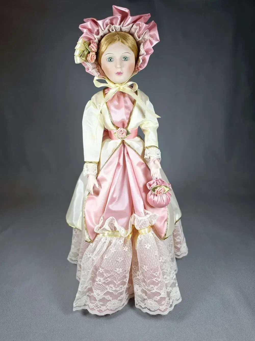 Vintage Edwin Knowles Elegance Victorian Lady Porcelain Doll with Stand